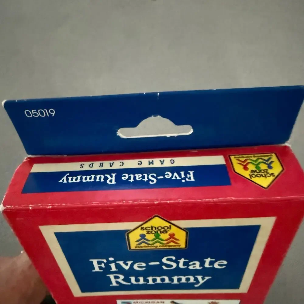 School Zone Five-State Rummy Geography Card Game NEW Open Box Discontinued